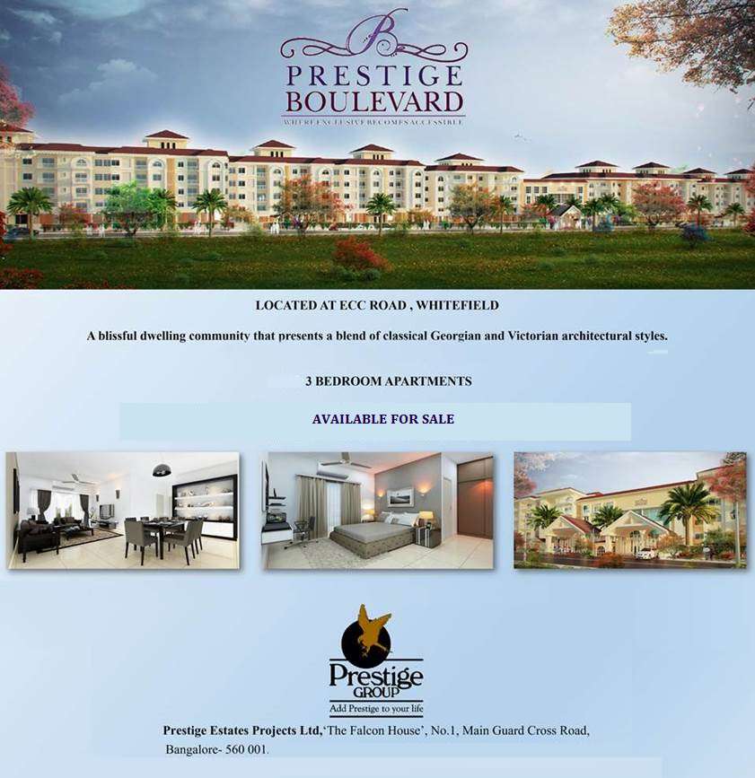 Live in a blissful dwelling community at Prestige Boulevard in Bangalore Update